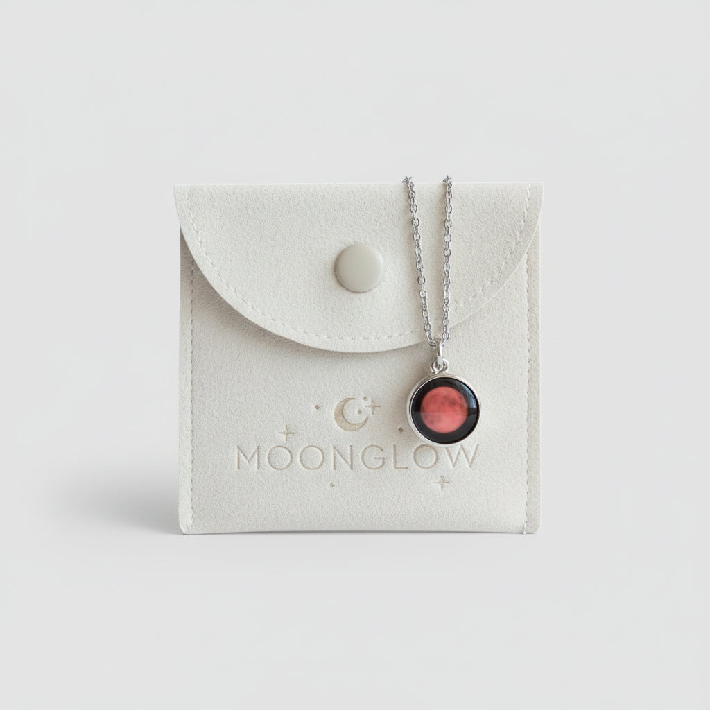 MoonGlow Necklace with a pendant Eclipse moon phase