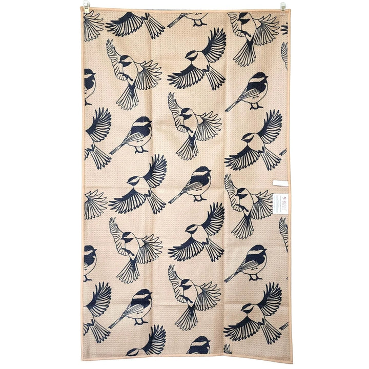 Chickadee Dual Sided Tea Towel Ultra Absorbent and Eco-Friendly