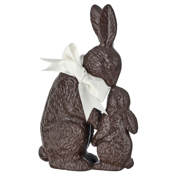 Chocolate Bunny with Baby Figurine