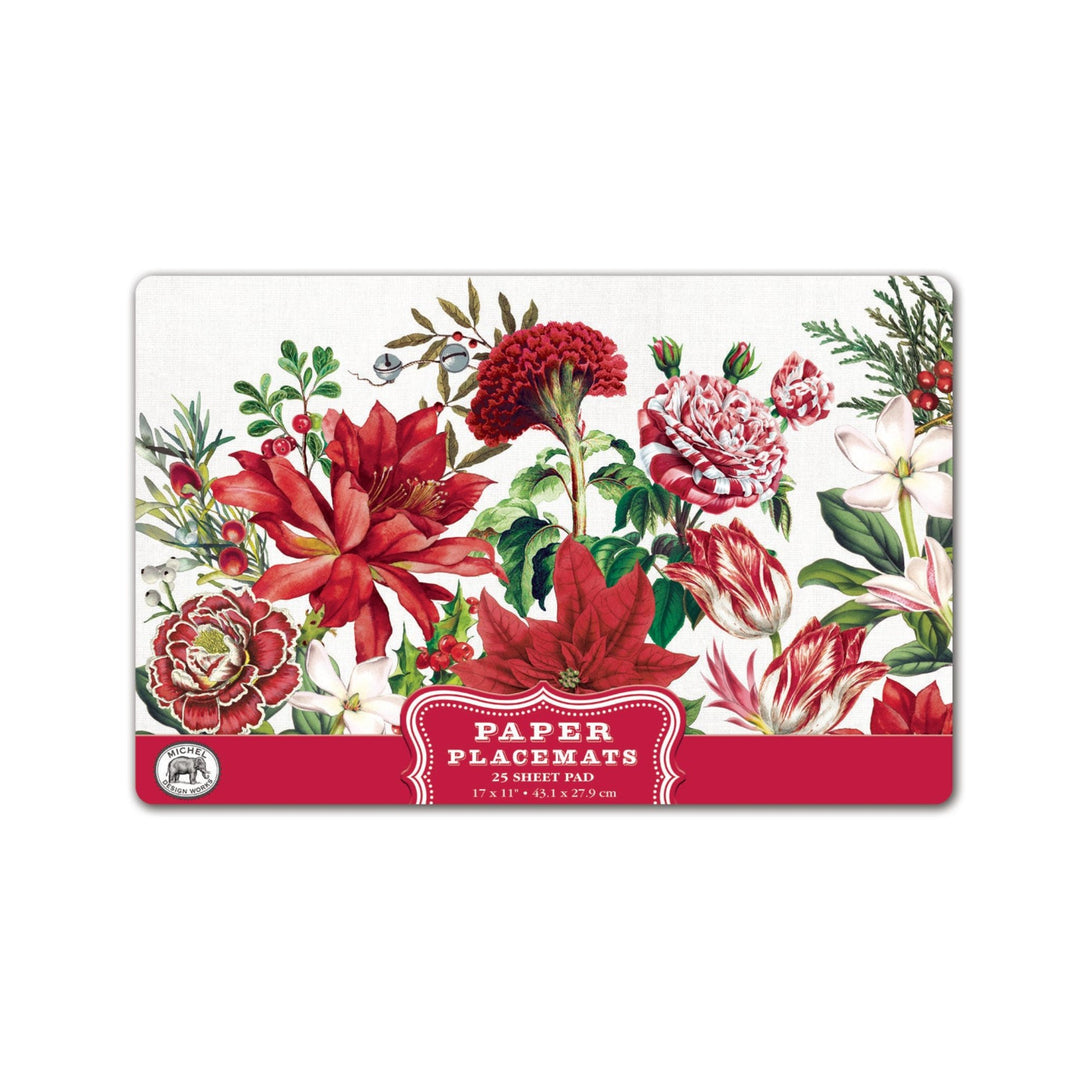 Michel Design Works CHRiISTMAS BOUQUET PAPER PLACEMATS