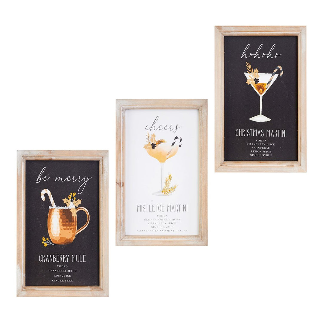 Christmas Framed Cocktail Recipe Signs