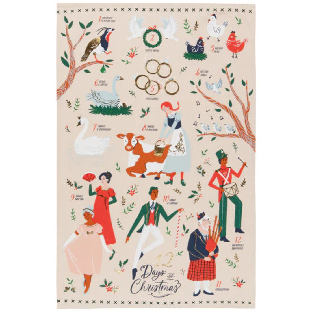 12 Days of Christmas Tea Towel