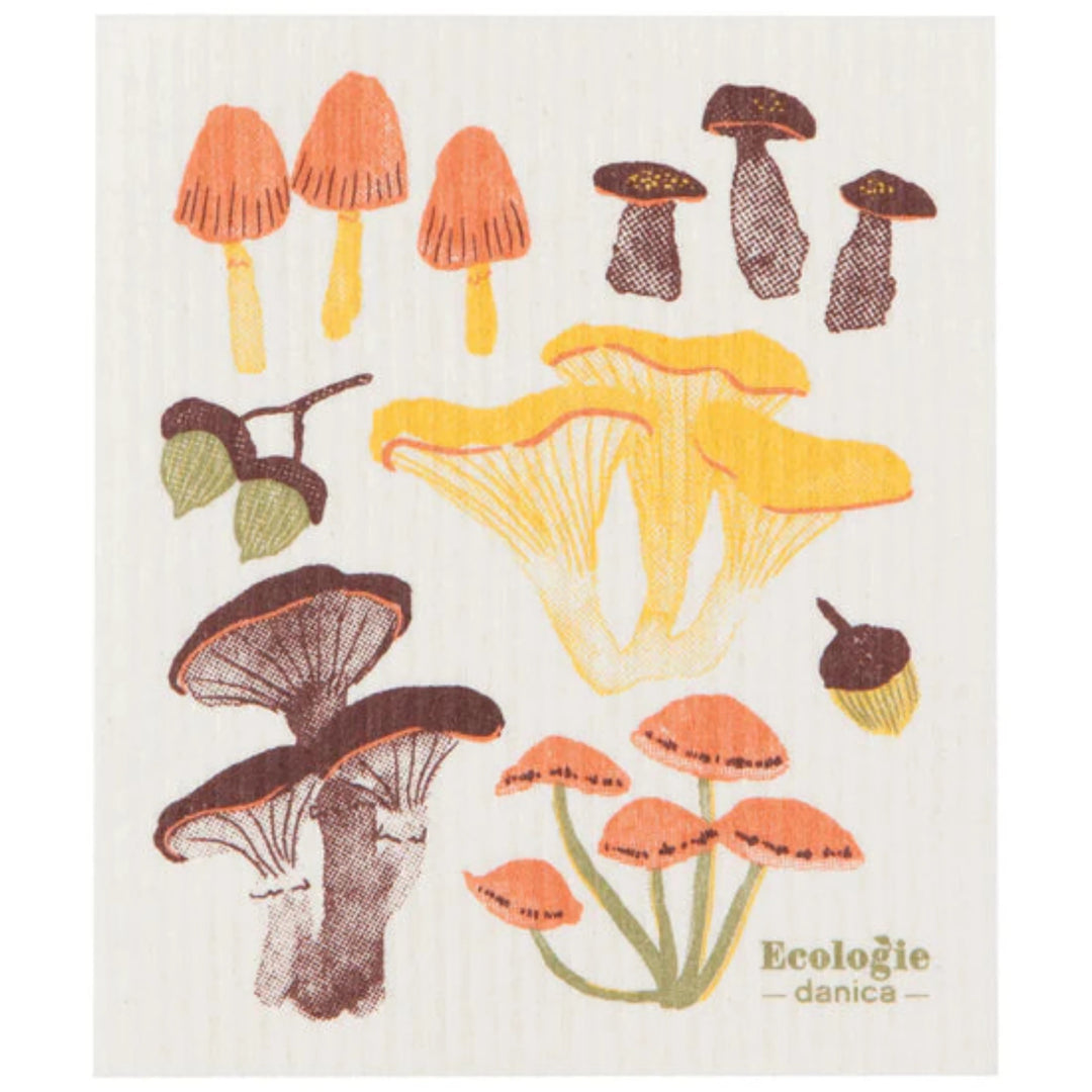 Field Mushrooms- Swedish Dish Cloth 