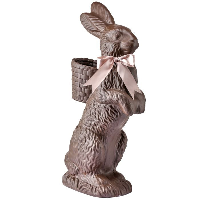 Dark Chocolate Coloured Bunny with Basket 35"