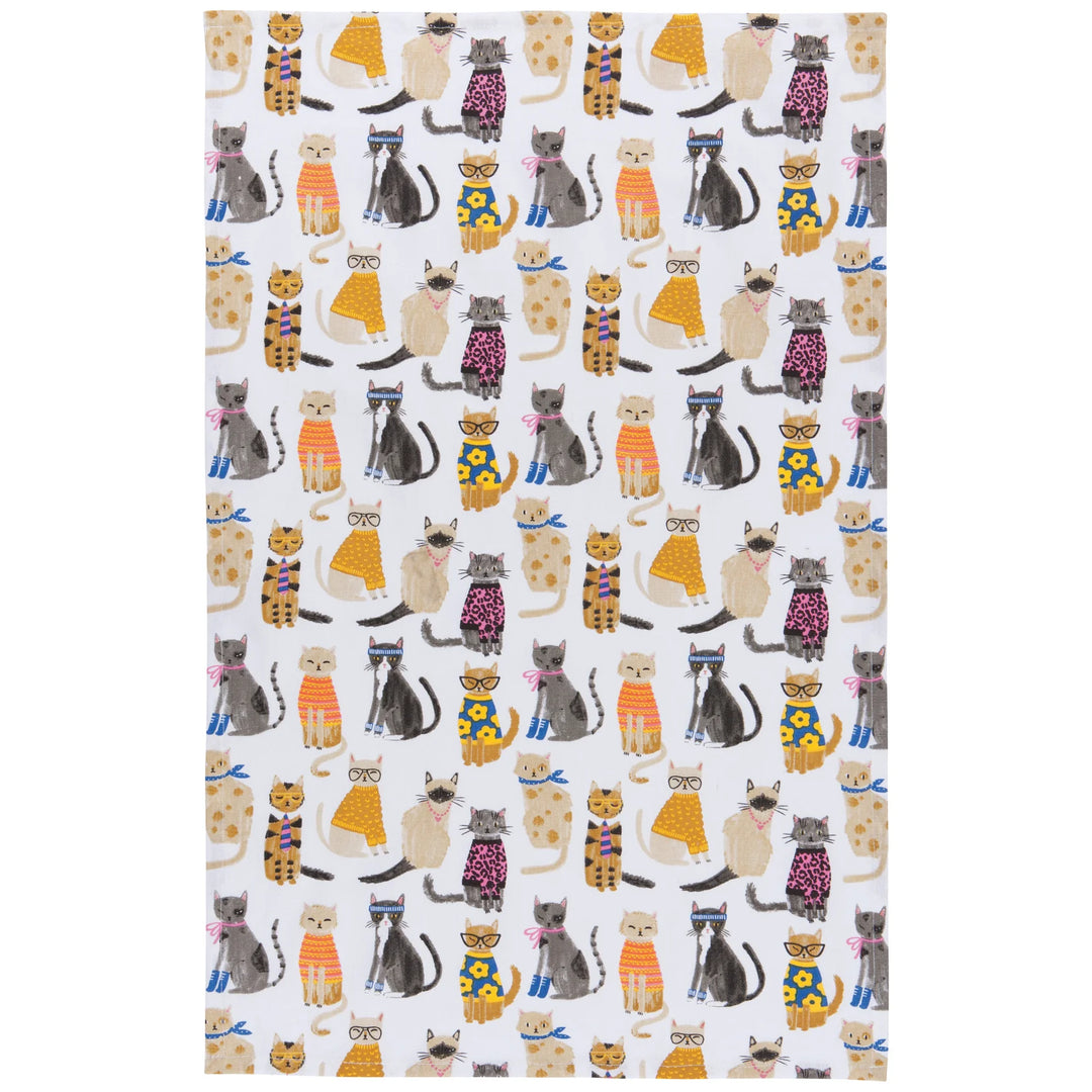 Feline Fine Printed Tea Towel