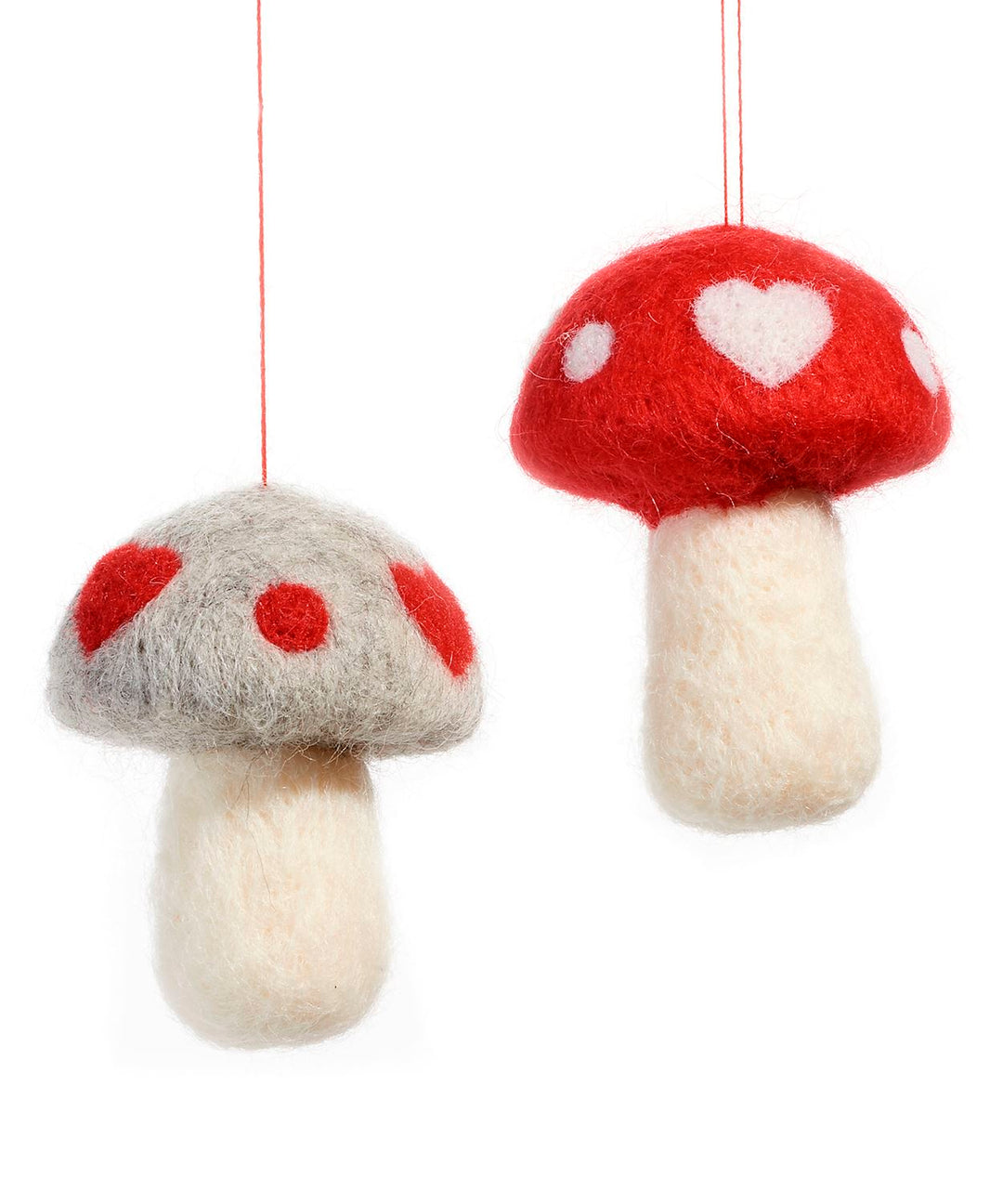 Wool Mushroom Christmas Ornaments