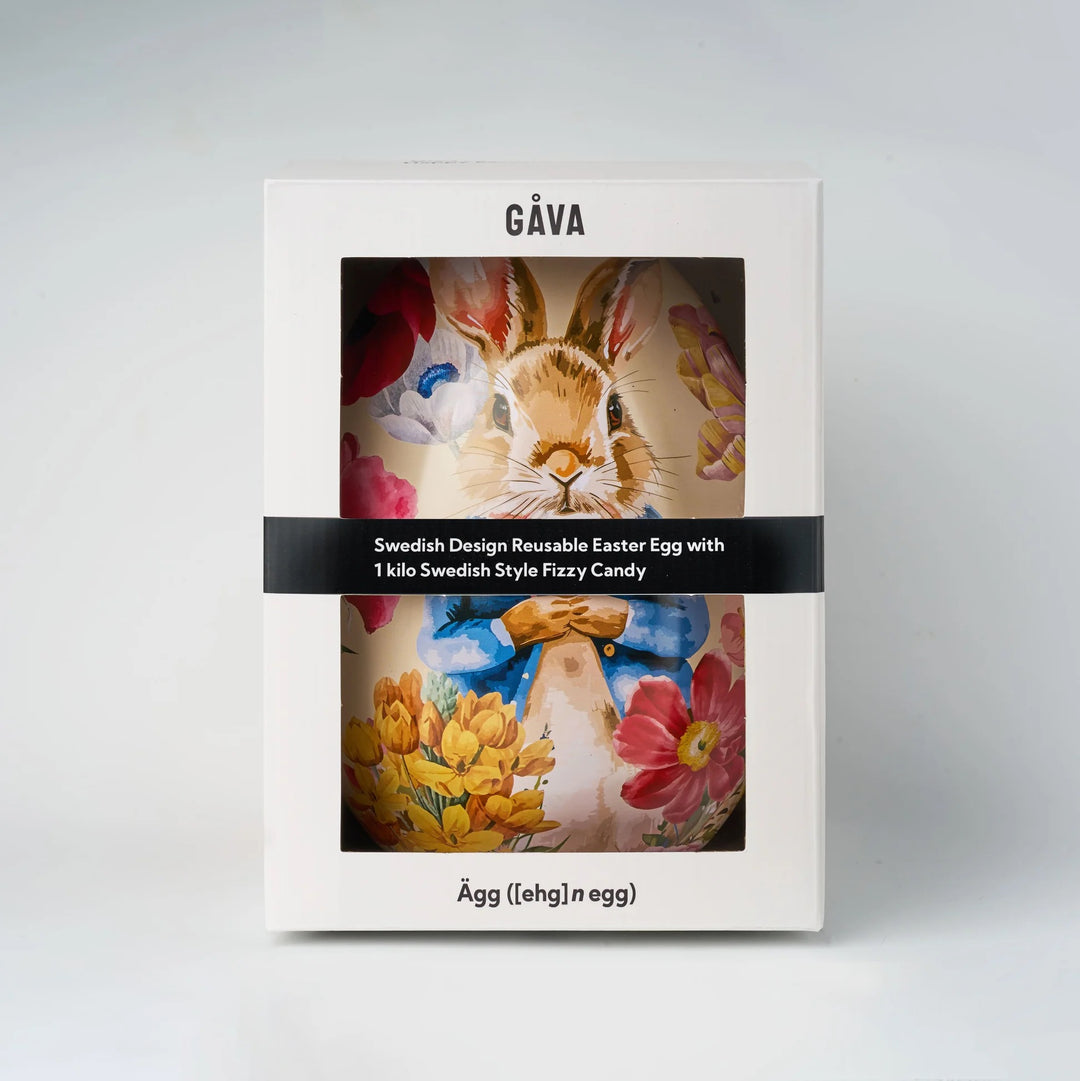 Gäva Swedish Design Reusable Easter Egg packaging with a rabbit illustration - Mio