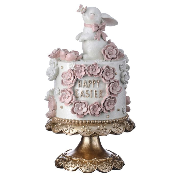 Happy Easter Cake with Bunny Statue