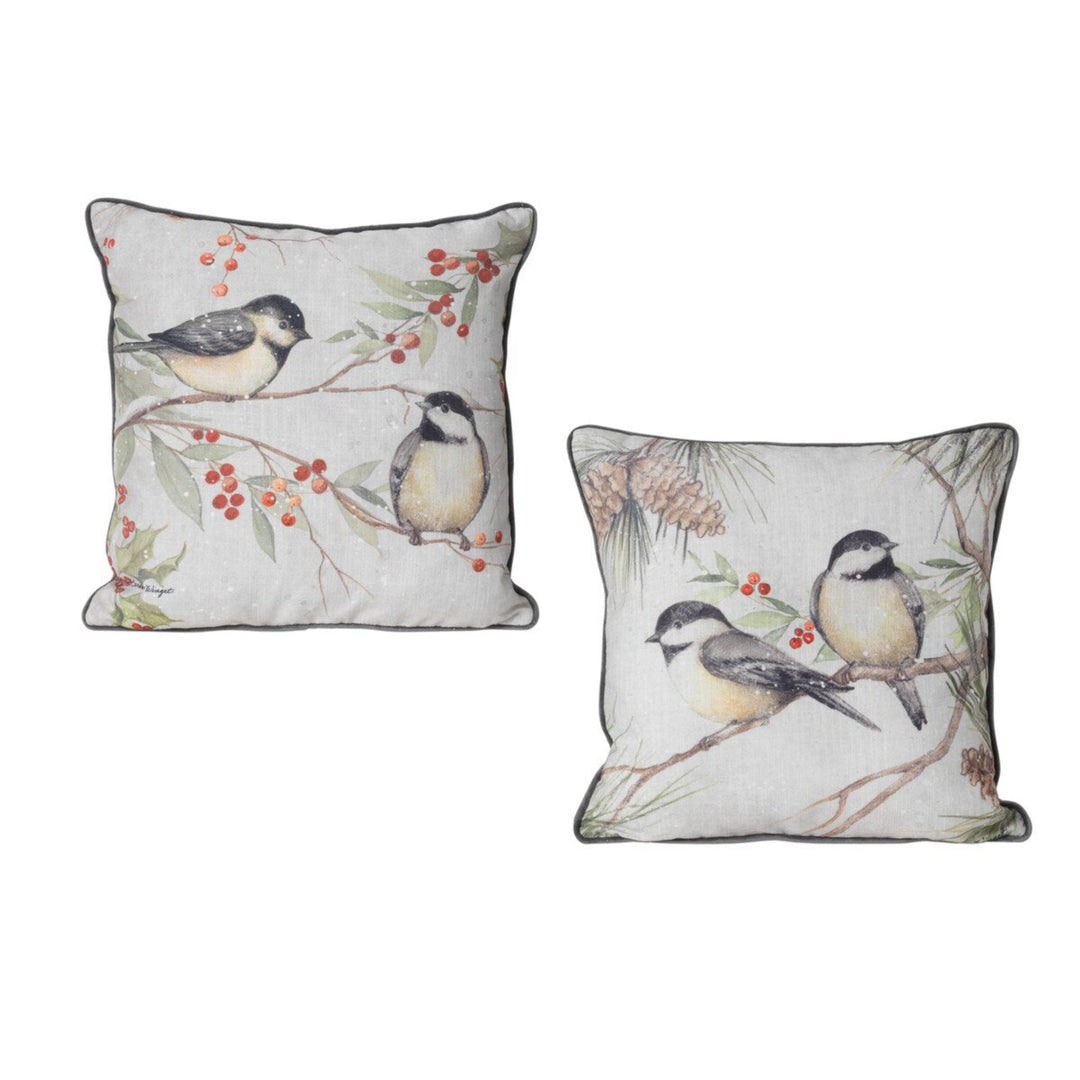 Holiday Chickadee Throw Pillows