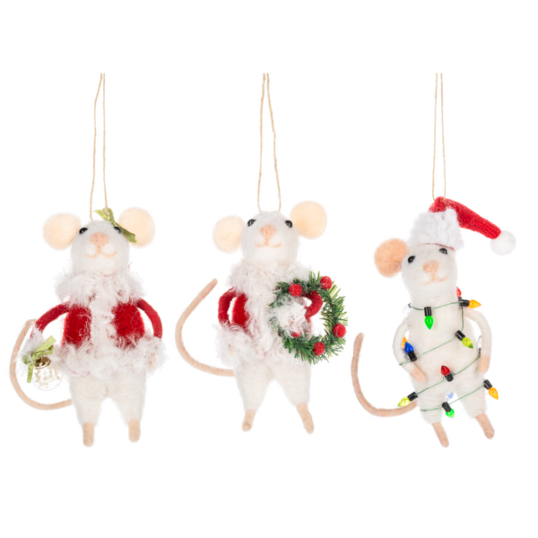 Assorted Holiday Mice Ornament