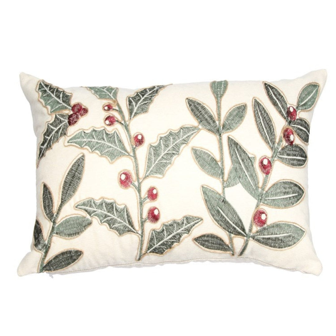 Holly Embroidered Cushion