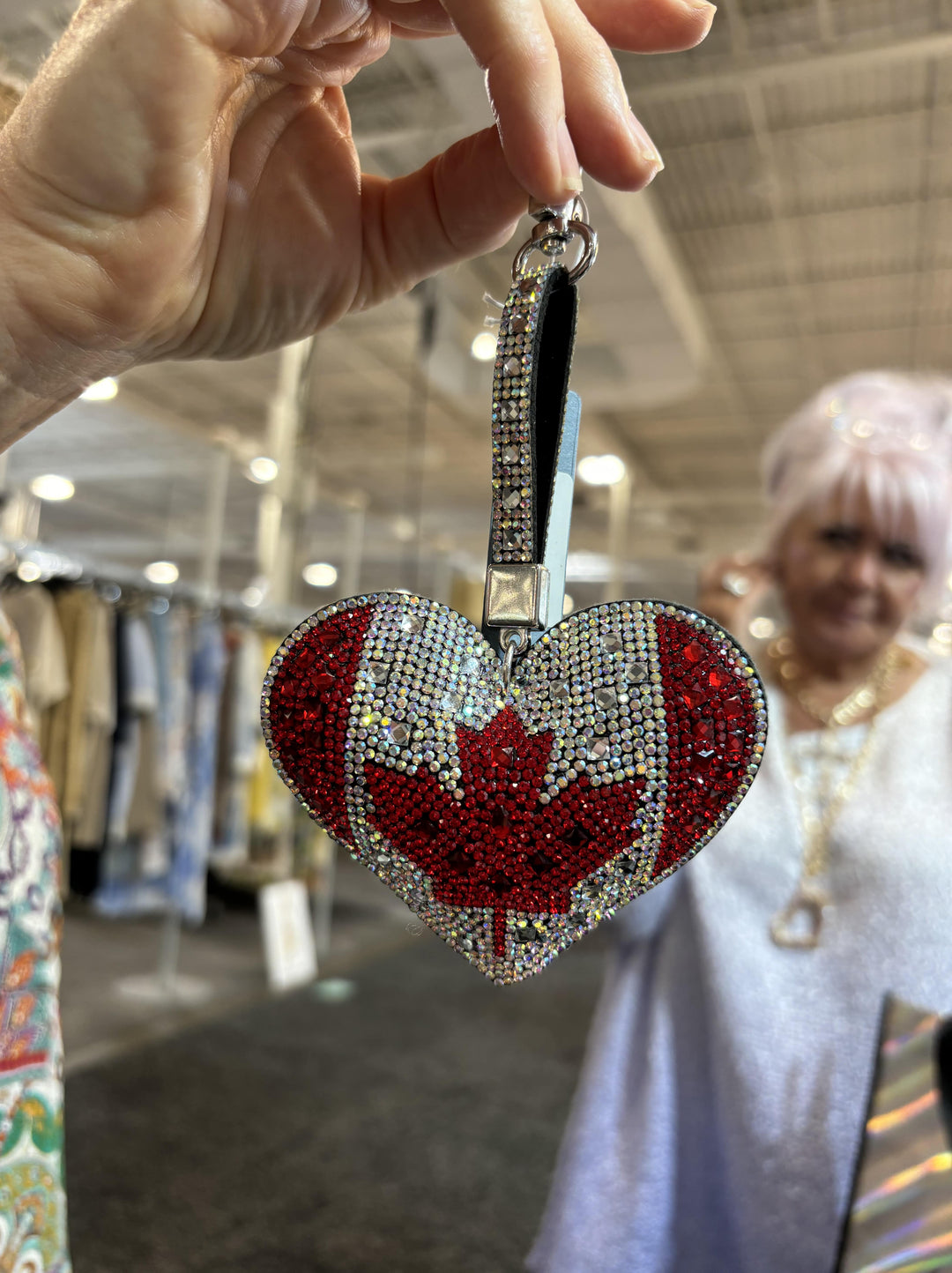 Heart-shaped keychain with Canadian flag design by Jacqueline kent
