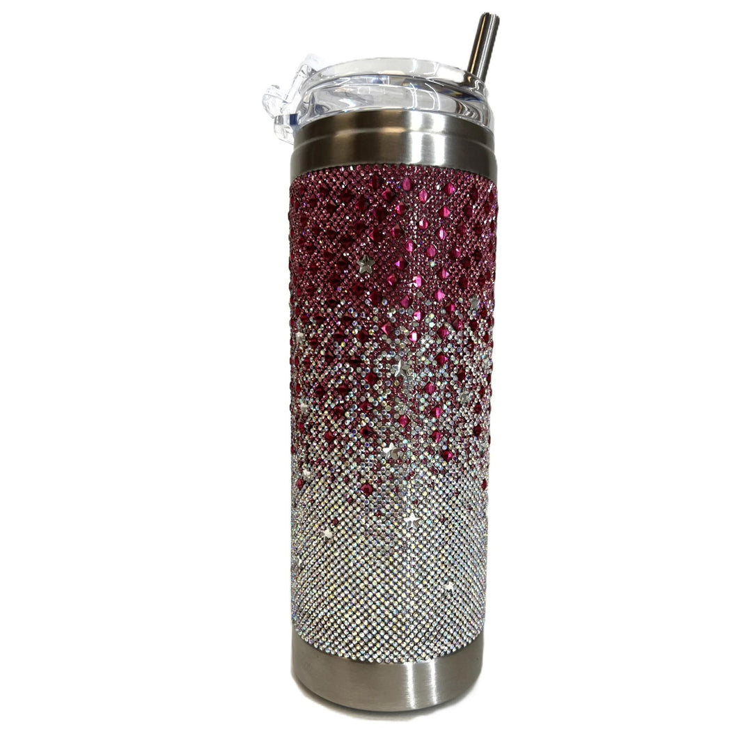 JACQUELINE KENT FANCY RHINESTONE TUMBLER -  OMBRE FUCHSIA