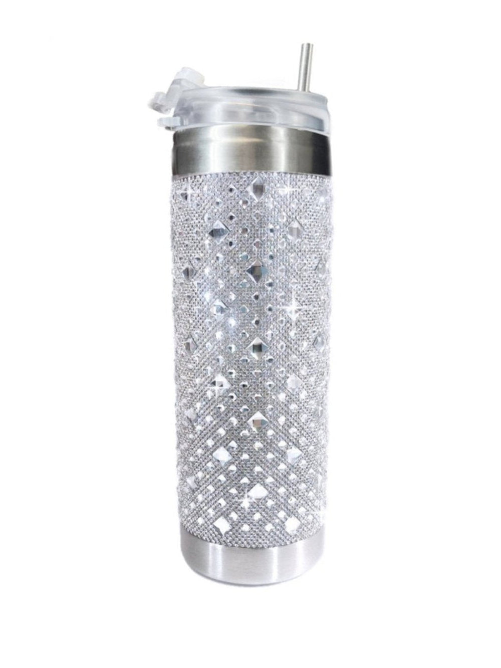 Dazzling Rhinestone Drink Tumbler - Jacqueline Kent White Diamond