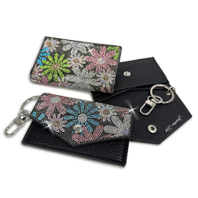Jacqueline Kent Credit Card Purses Flower Power Hematite