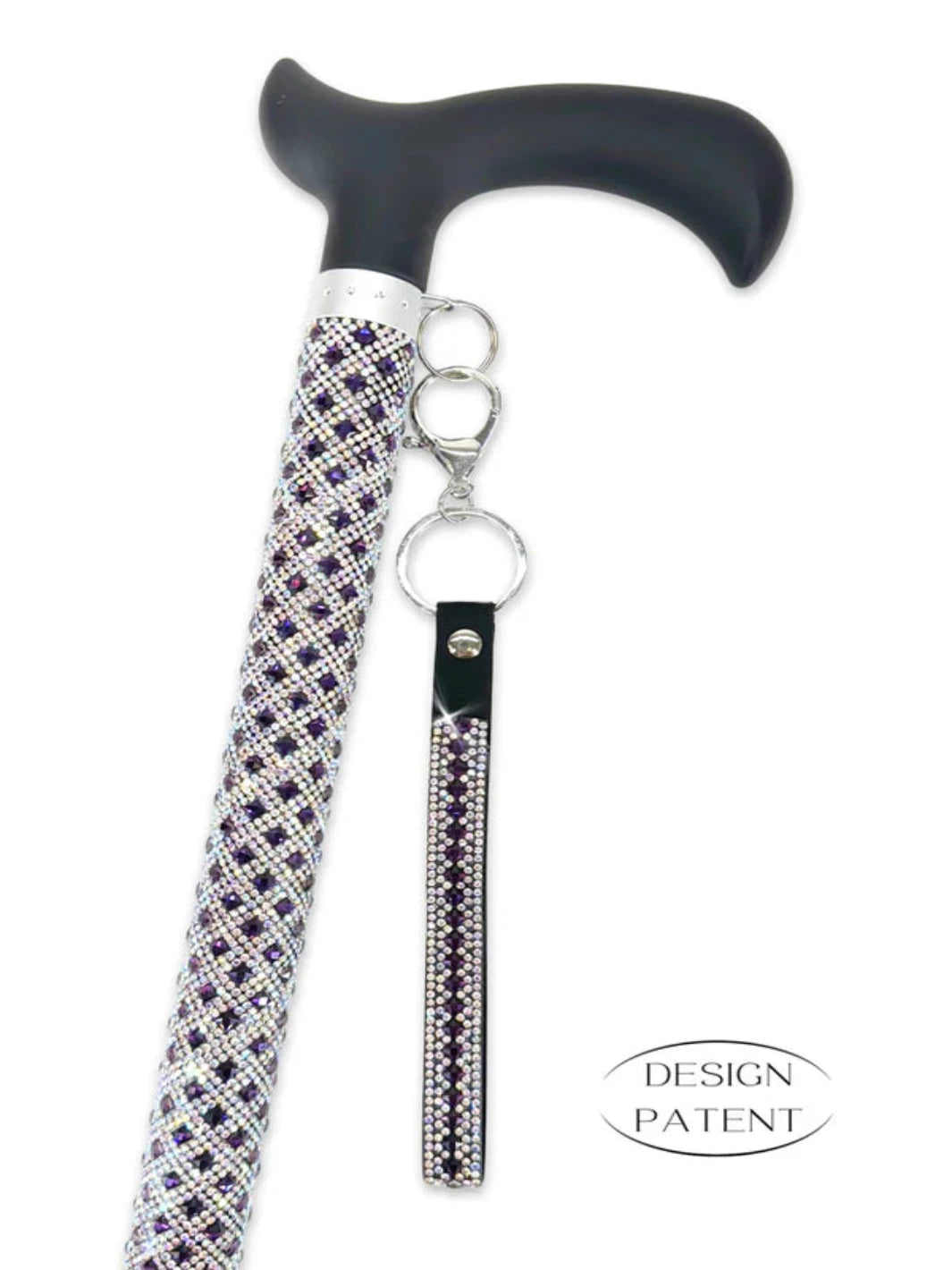 Jacqueline Kent Fancy Walking Cane - Rhinestone Encrusted Purple