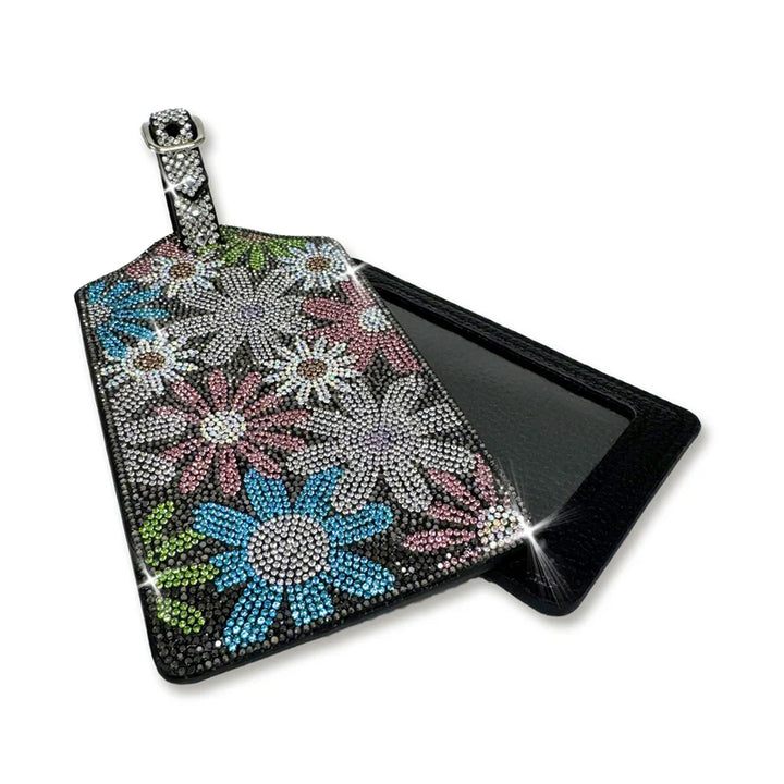 Jacqueline Kent Luggage Tag Flower Power Hematite