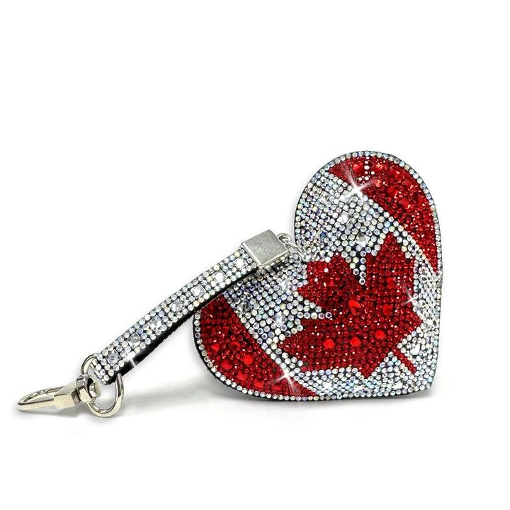 HEART SHAPED PURSE CHARM - CANADIAN FLAG - Jacqueline Kent