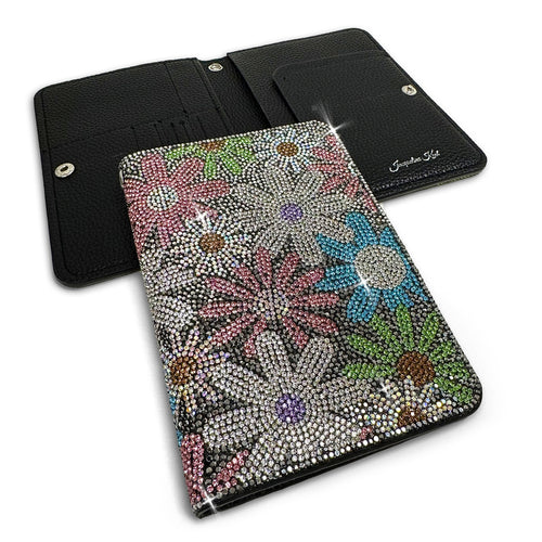 Jacquline Kent Passport Holder Flower Power Hematite
