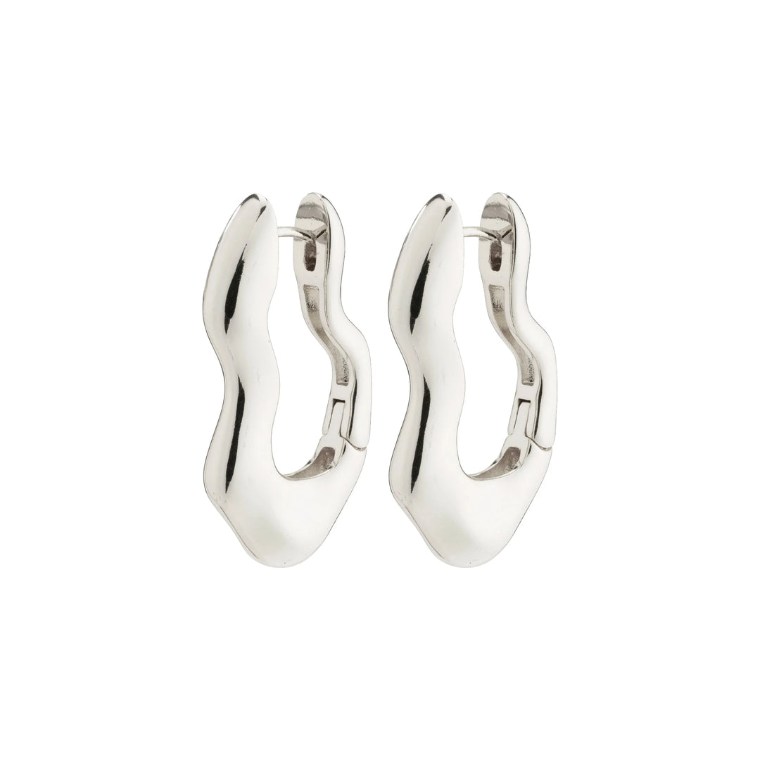 LOULIA Recycled Wavy Earrings Silver