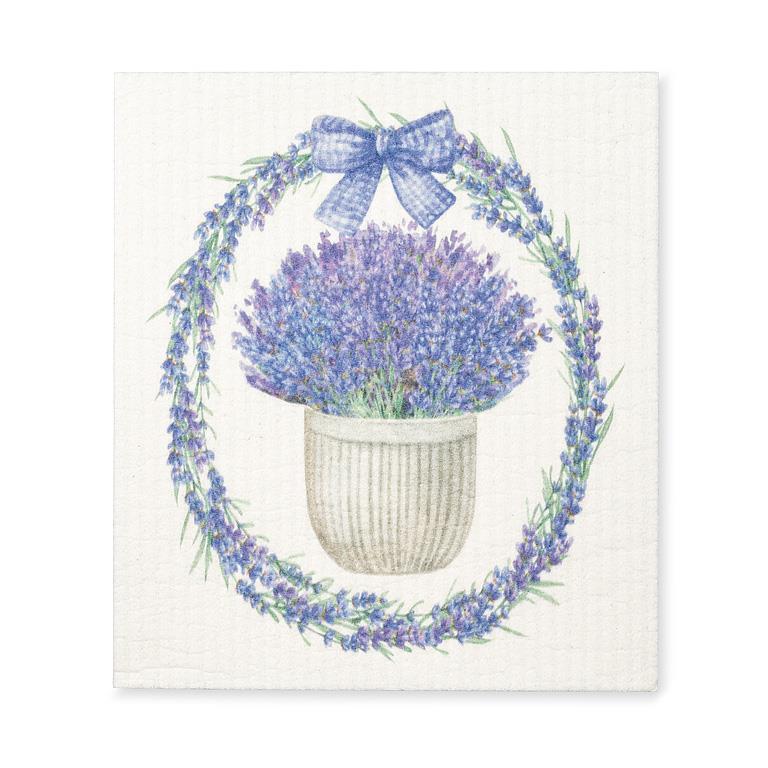 Lavender Wreath Swedish Dishcloth