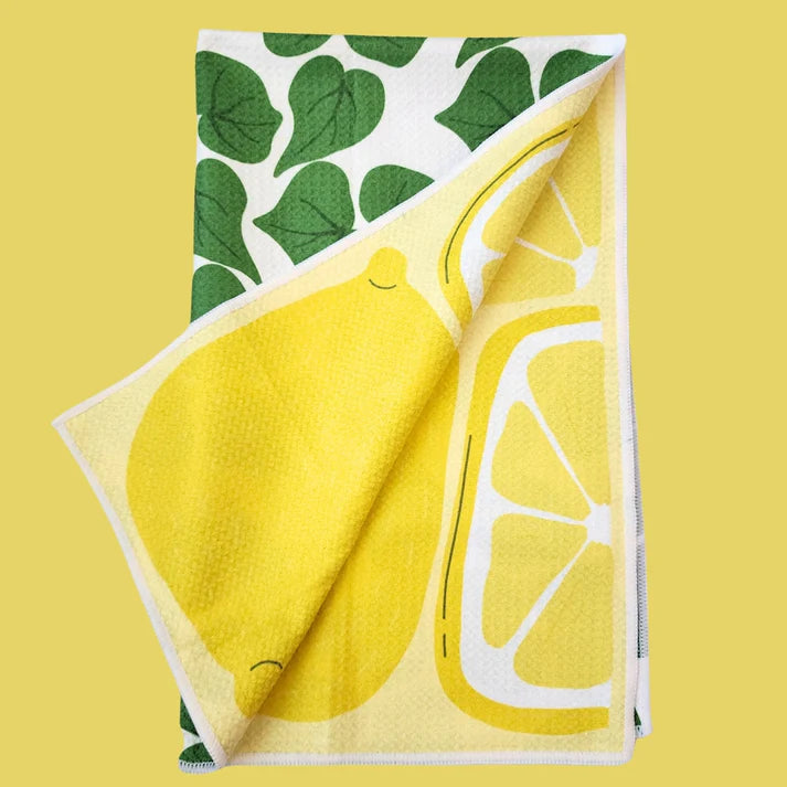 Lemons Dual Sided Tea Towel Ultra Absorbent and Eco-Friendly