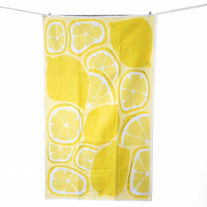 Lemons Dual Sided Tea Towel Ultra Absorbent and Eco-Friendly