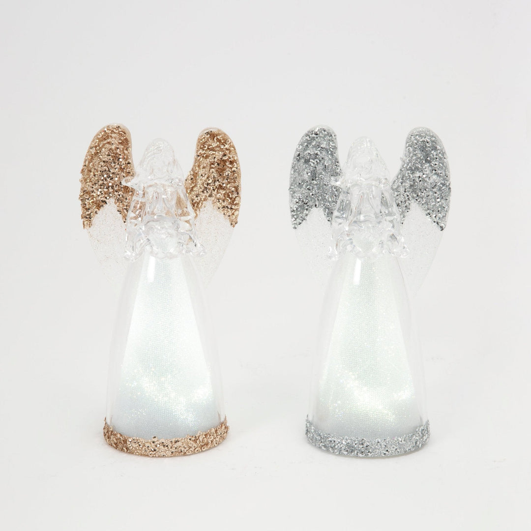 Lighted Glitter Angel Figurines