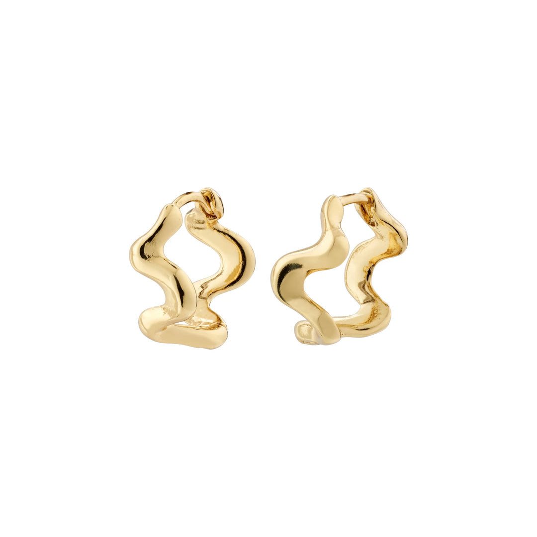 PENELOPE Recycled Wavy Hoop Earrings Gold