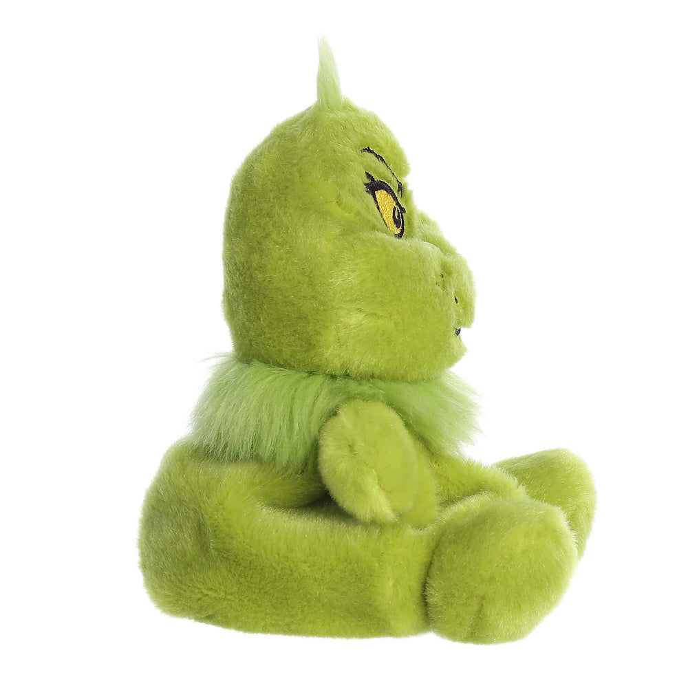 Palm Pals stuffy Grinch with smirk side view