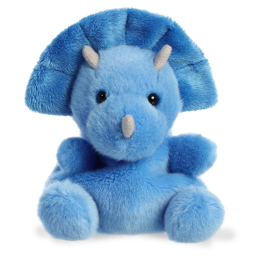Blue plush tan triceratops palm pal 