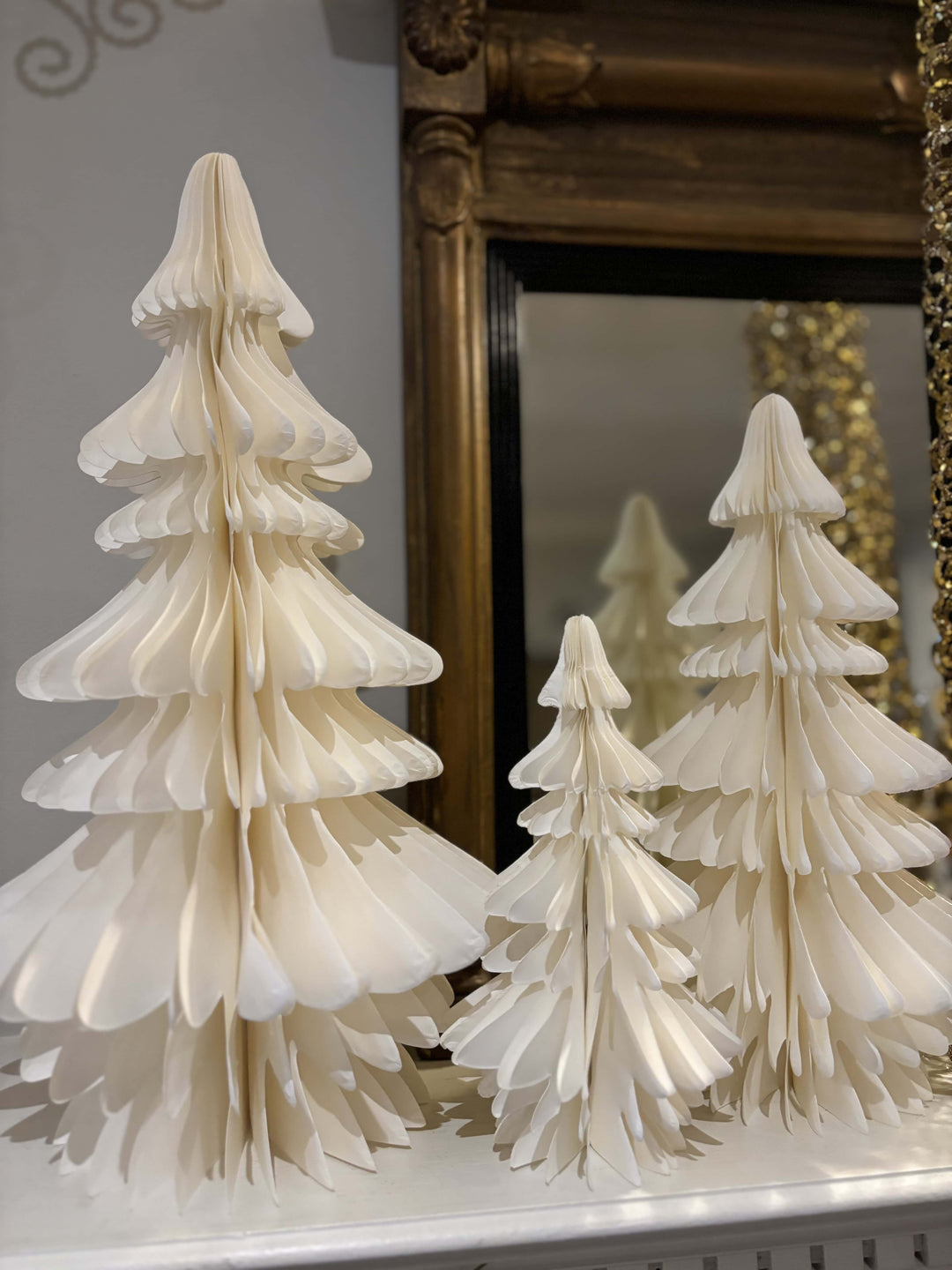 White Paper Accordian Christmas Trees