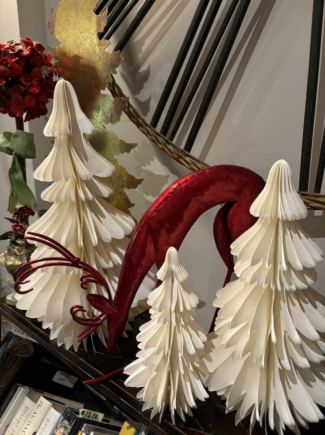 White Paper Accordian Christmas Trees