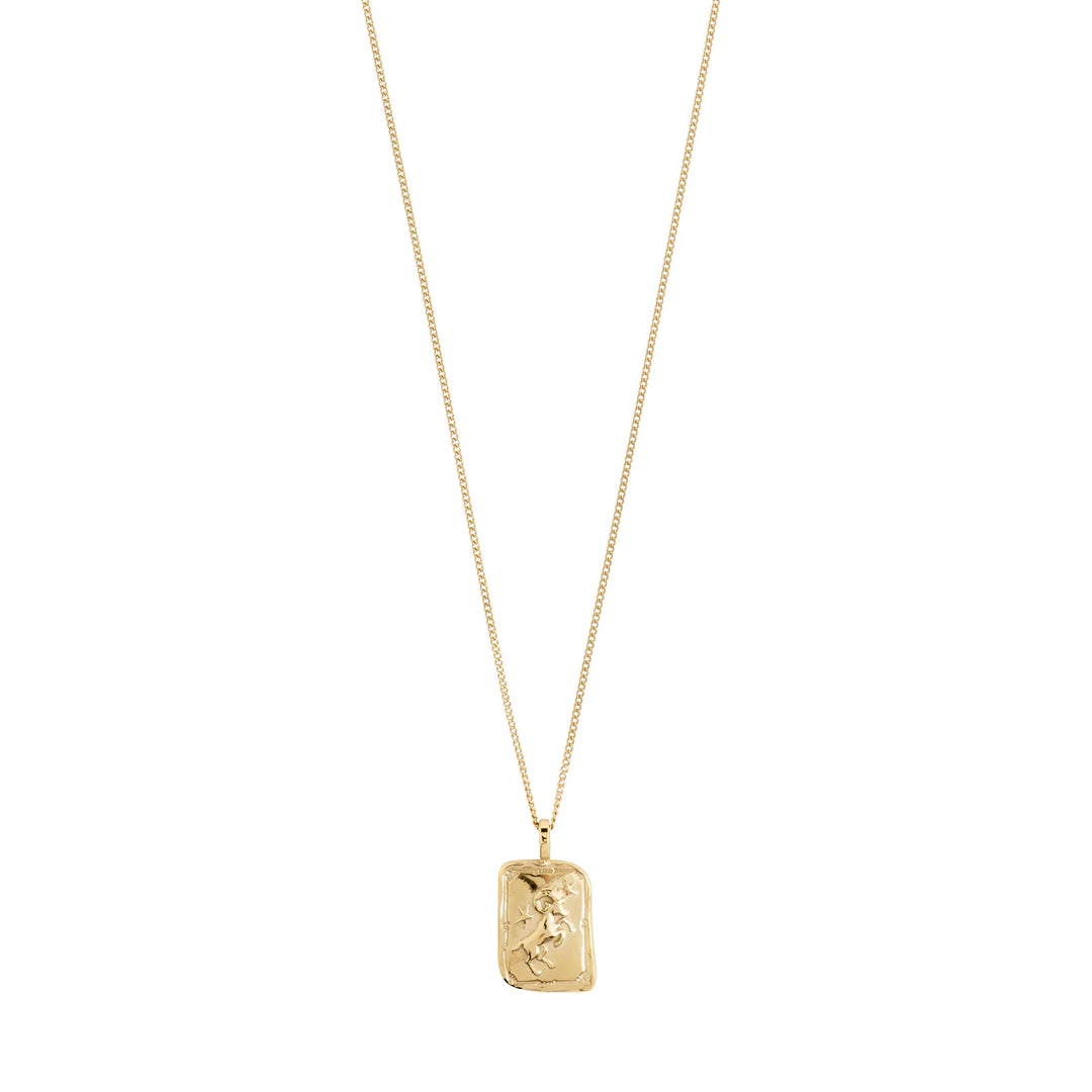 Pilgrim Jewelry ARIES Recycled Zodiac Sign Necklace  Gold Plated
