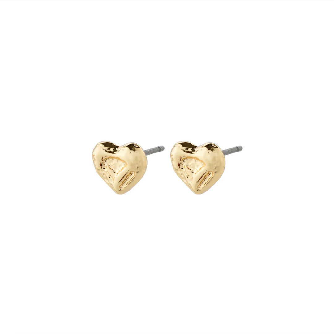 Pilgrim Jewelry ARLET Recycled Heart Earrings Gold Plated