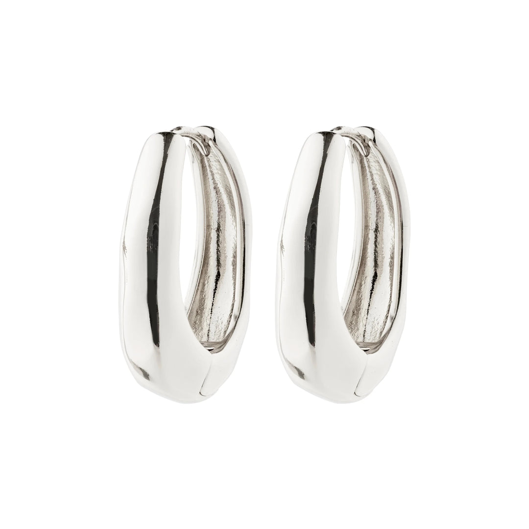 Pilgrim Jewelry ASHER Recycled Oval Hoop Earrings Silver-Plated