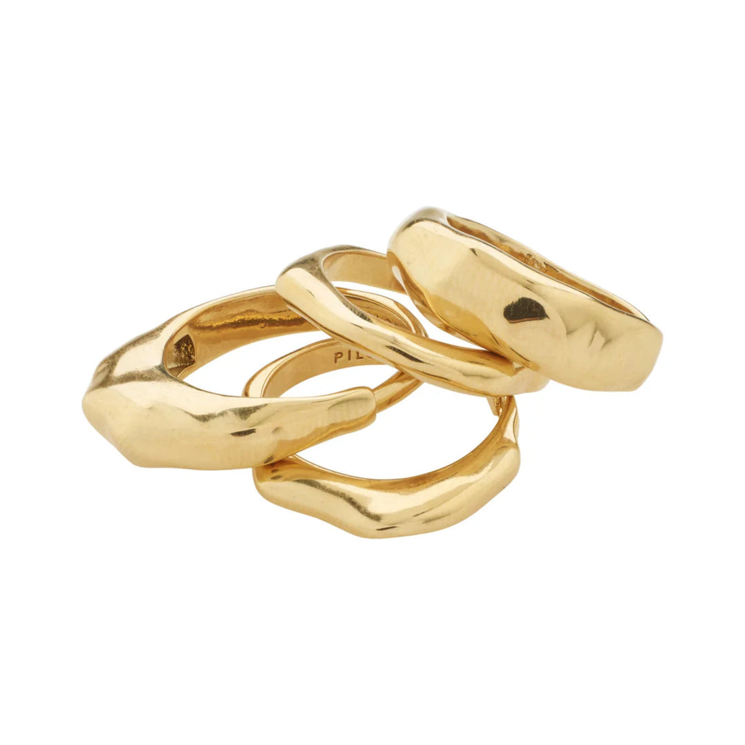 Pilgrim Jewelry ASHER Recycled Rings 4-in-1 Set Gold-Plated