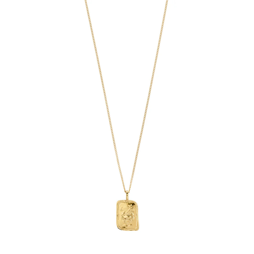 Pilgrim Jewelry CANCER Recycled Zodiac Sign Necklace  Gold Plated