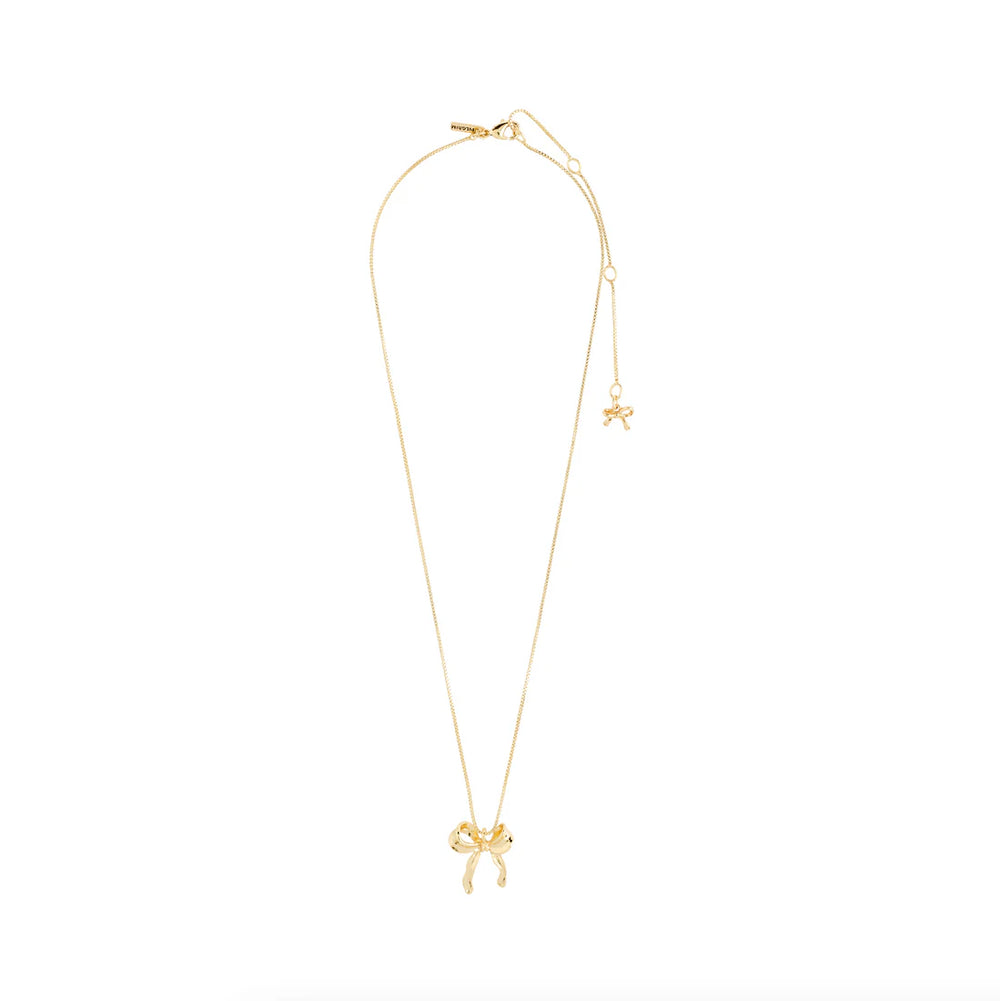 Pilgrim Jewelry CASSIAN Recycled Bow Pendant Necklace Gold Plated