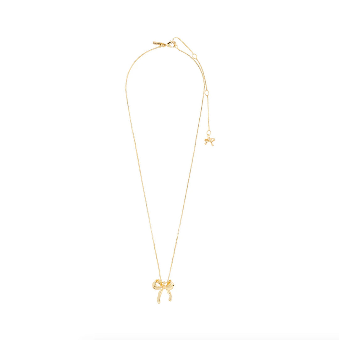 Pilgrim Jewelry CASSIAN Recycled Bow Pendant Necklace Gold Plated