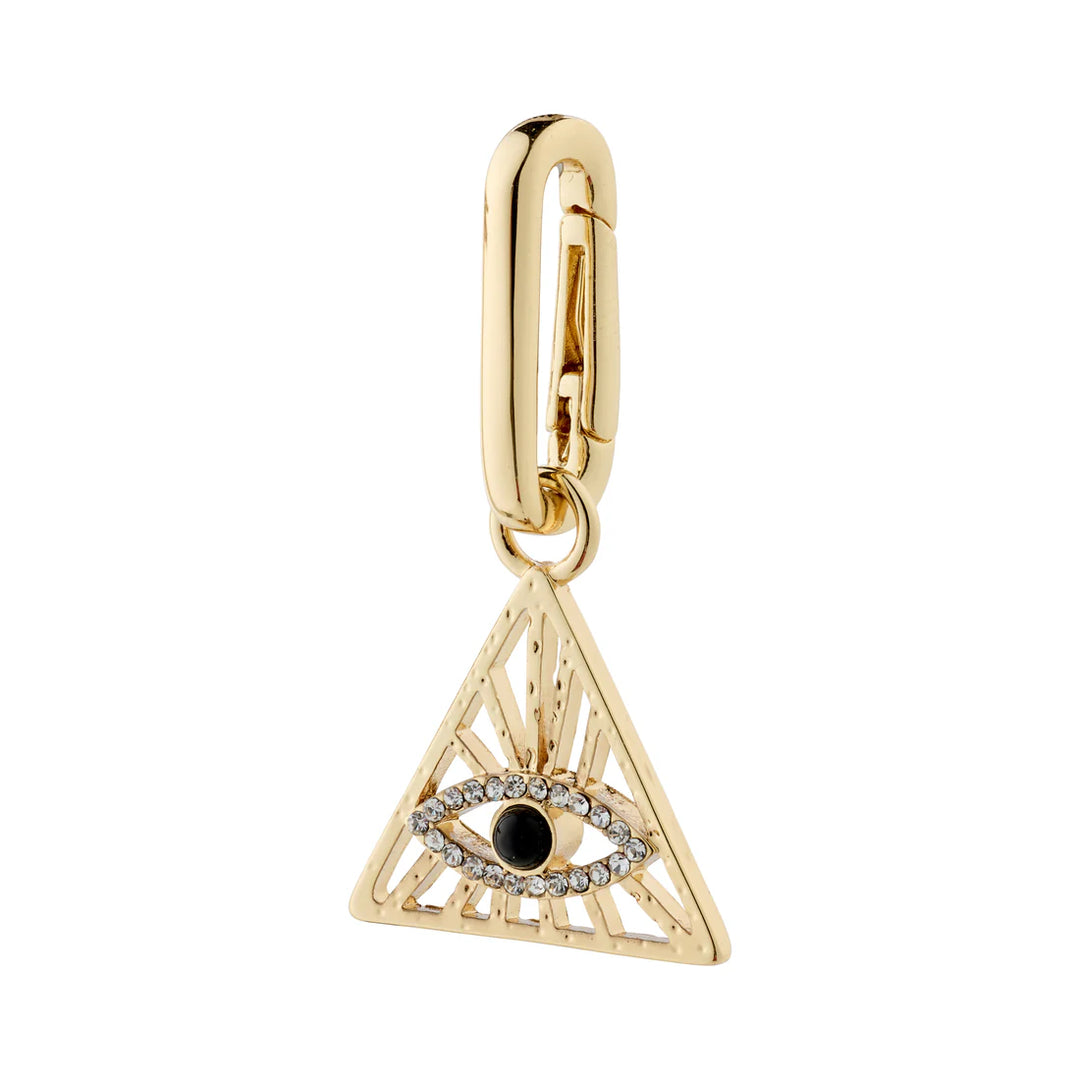 Pilgrim Jewelry CHARM Recycled Evil Eye Triangle Pendant Gold Plated