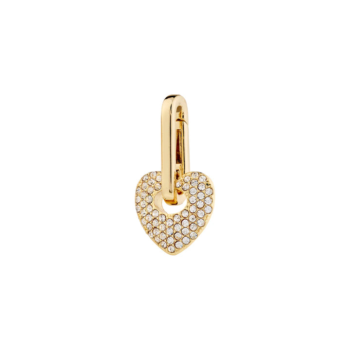 Pilgrim Jewelry CHARM Recycled Heart Crystal Pendant  Gold Plated