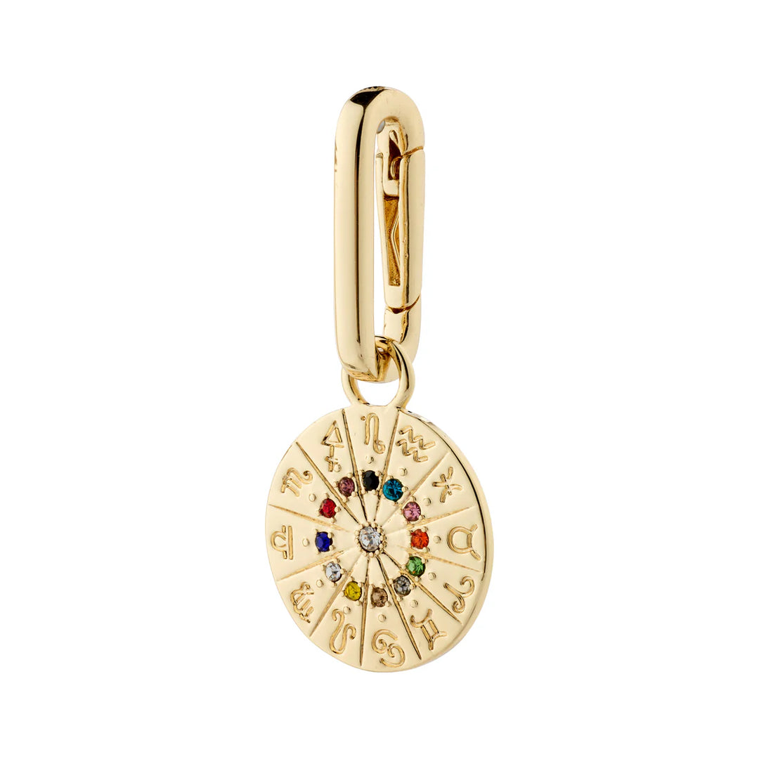 Pilgrim Jewelry CHARM Recycled Horoscope Crystal Pendant  Gold Plated