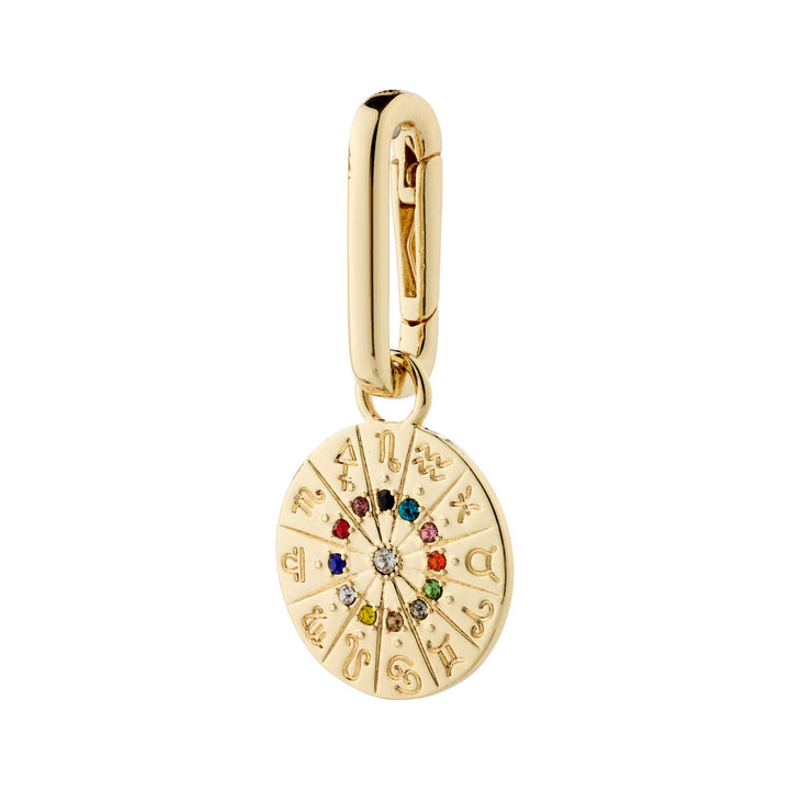 Pilgrim Jewelry CHARM Recycled Horoscope Crystal Pendant  Gold Plated