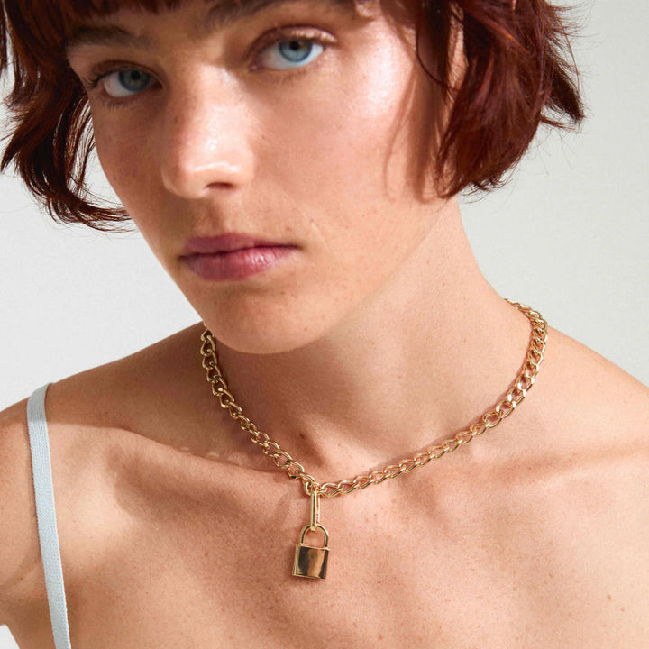 Pilgrim Jewelry CHARM Recycled Padlock Pendant  Gold Plated