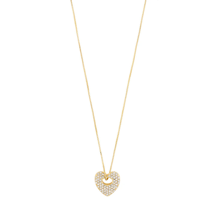 Pilgrim Jewelry DUNE Recycled Crystal Heart Necklace  Gold Plated