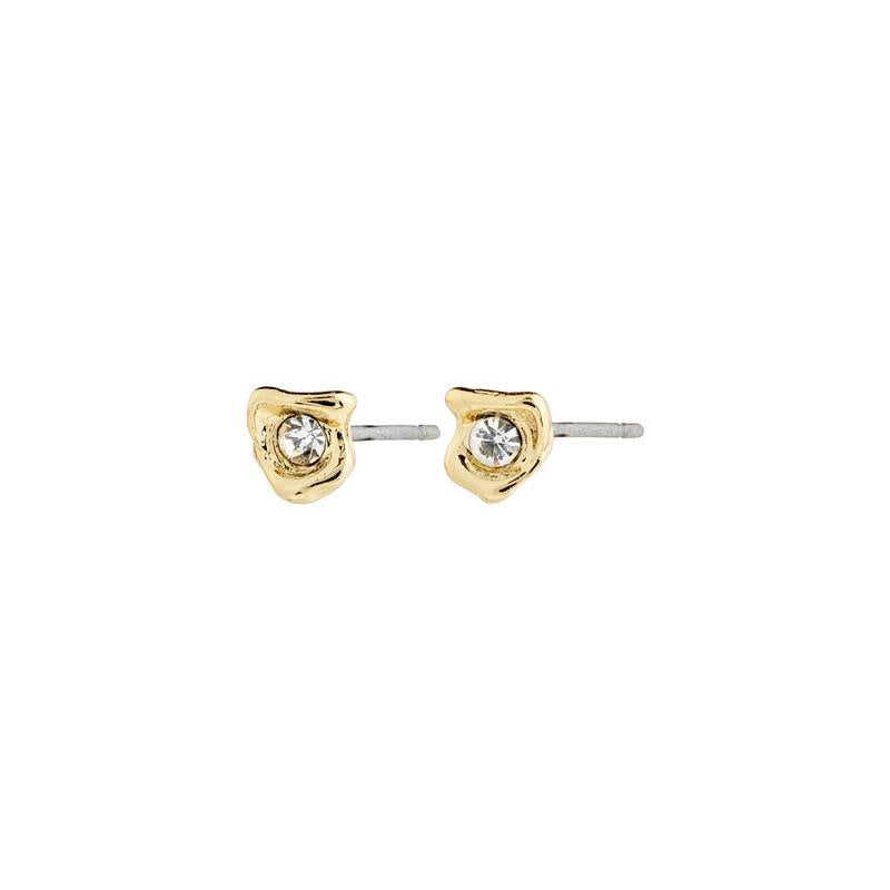 Pilgrim Jewelry DUNE Recycled Crystal Stud Earrings  Gold Plated