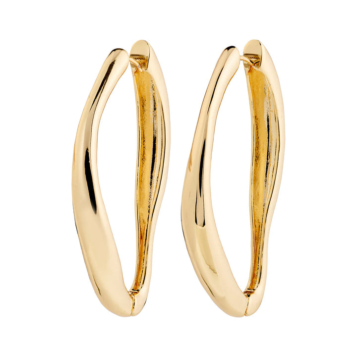 Pilgrim Jewelry DUNE Recycled Large Oval Hoop Earrings  Gold Plated