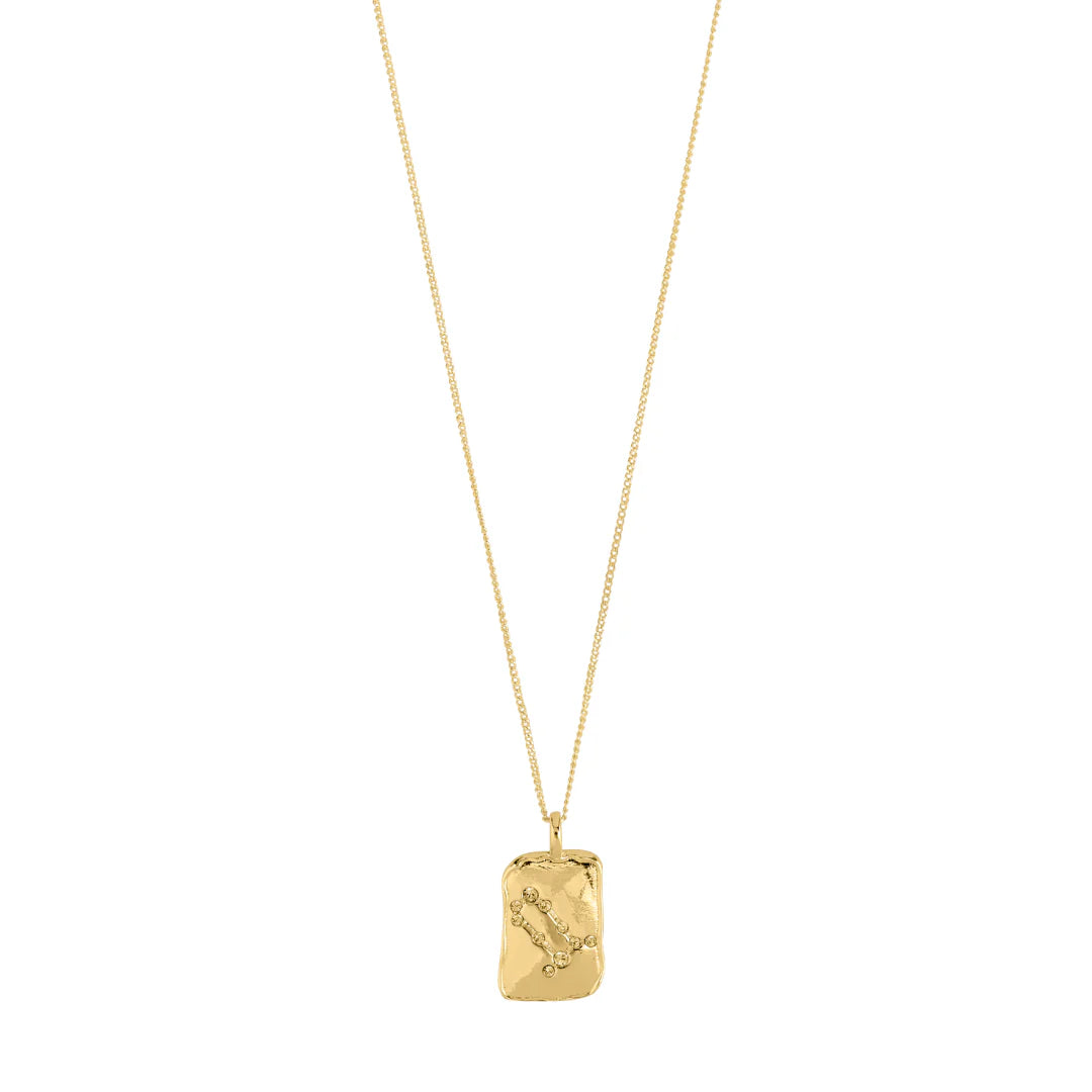 Pilgrim Jewelry GEMINI Recycled Zodiac Sign Necklace  Gold Plated