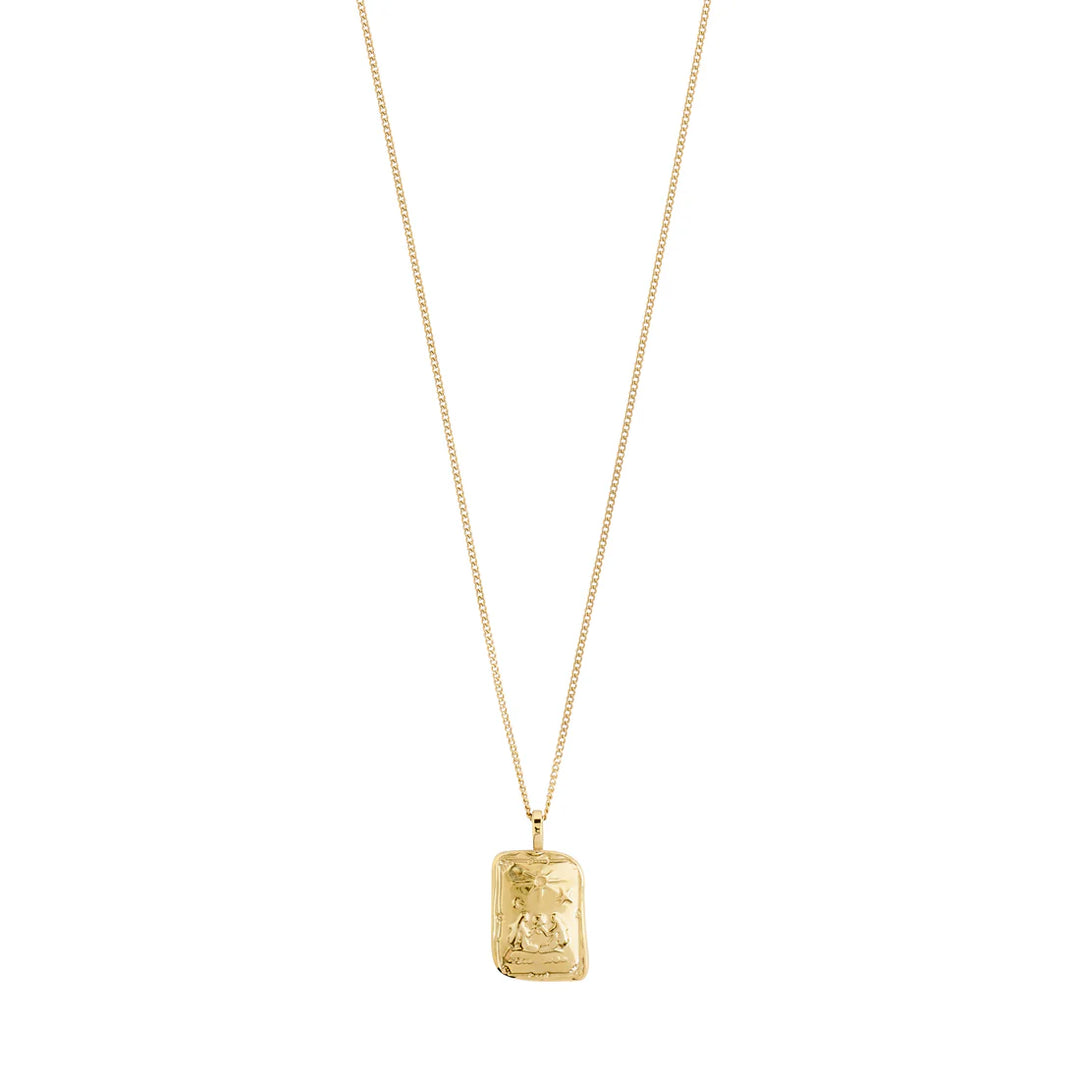 Pilgrim Jewelry GEMINI Recycled Zodiac Sign Necklace  Gold Plated